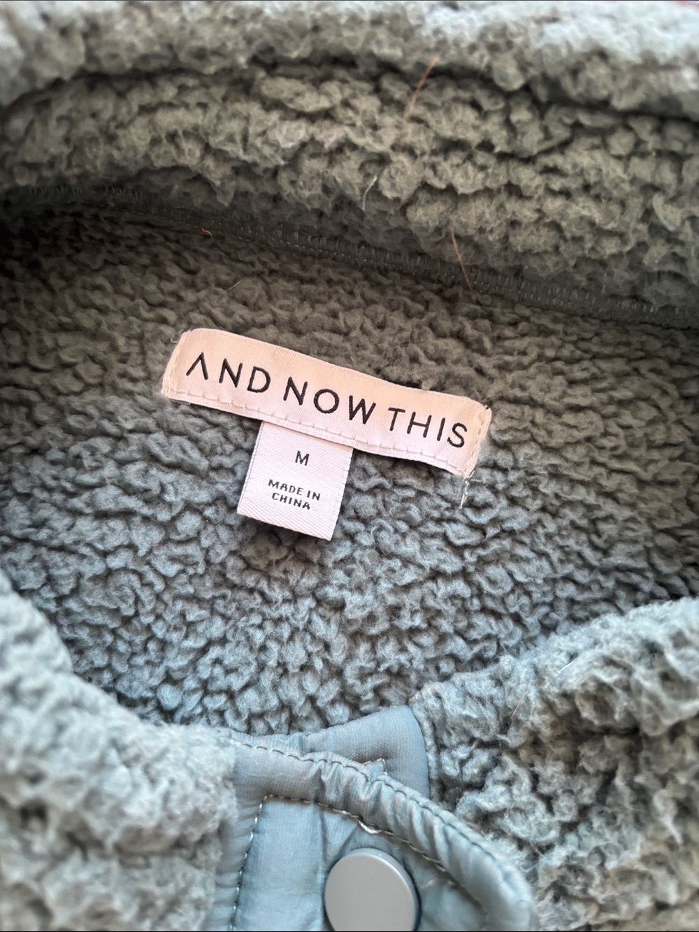 AND OTHER STORIES Sage Green Sherpa Vest - Picture 2 of 2